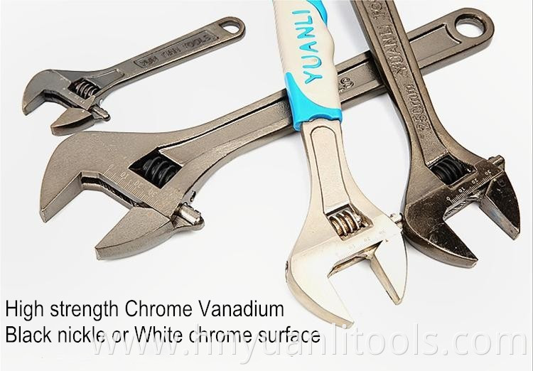 Heavy Duty New Design Adjustable Wrenches with rubber handle cover